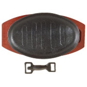 Sizzle Platter Black Cast Iron Oval 28 x 21cm