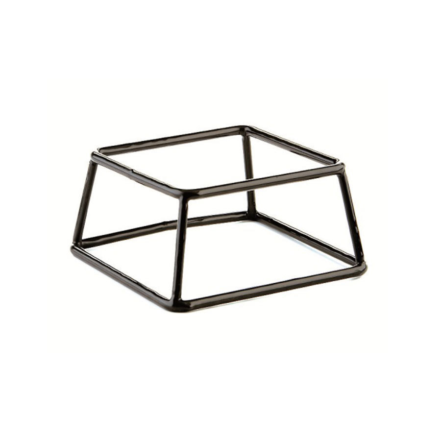 Elite Global Solutions Black Square Melamine Rubber Coated Steel Stand 7x6x3 Inch