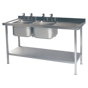 Stainless Steel Sink - Double Bowl - Right-Hand Drainer - 1500mm wide