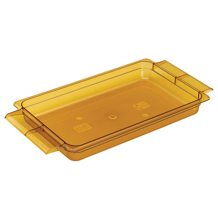 Cambro Gastronorm High Heat Handled Container 1/1 Amber Polycarbonate 325x65mm