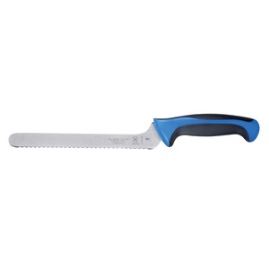 Mercer Millennia Colors® Bread Knife Offset Serrated 8in With Santoprene® Handle Blue