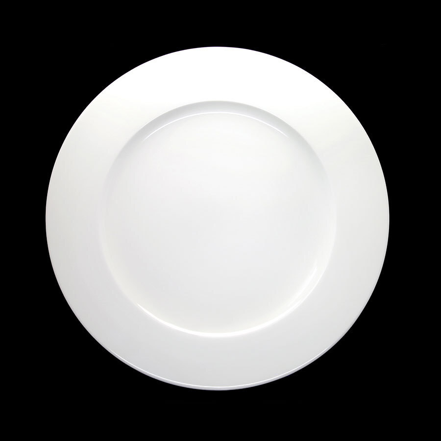 Crème Monet Vitrified Porcelain White Round Rim Plate 31cm