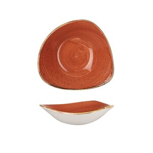 Churchill Stonecast Vitrified Porcelain Spiced Orange Triangular Bowl 23.5cm 60cl 21.1oz