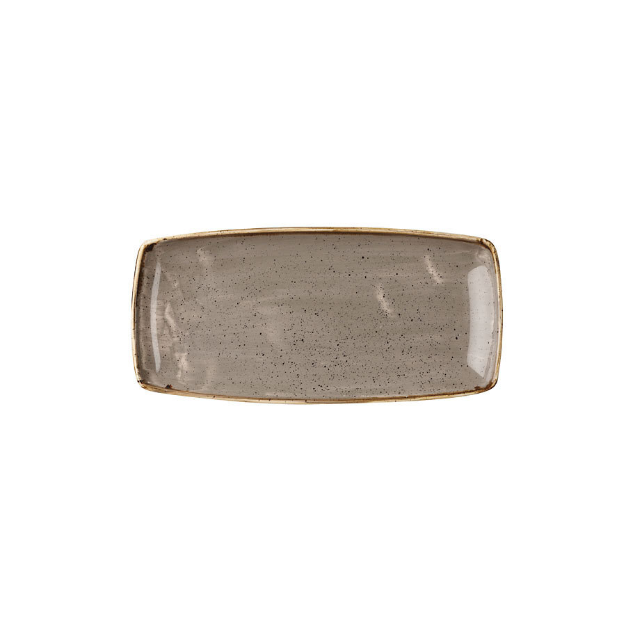 Churchill Stonecast Vitrified Porcelain Peppercorn Grey Oblong Plate 29.5x14cm