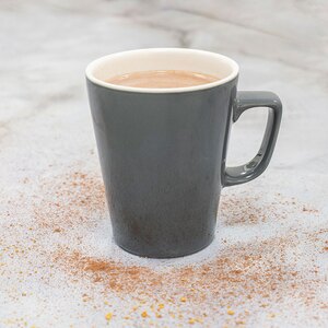 Superwhite Café Porcelain Gloss Black Latte Mug 28.5cl 10oz