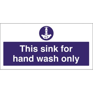 Mileta Kitchen Sink Safety Sign Self Adhesive Vinyl 100 x 200mm - Wash Hands