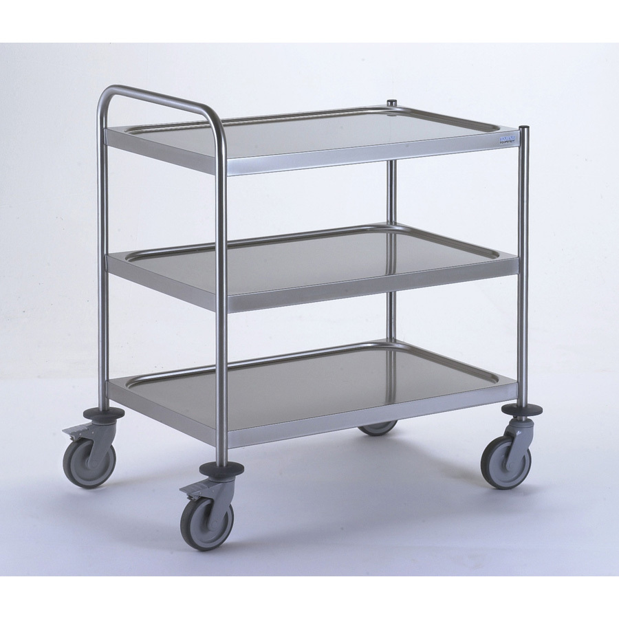 Clearing Trolley with One Handle - 3 Tray - 800 x 530mm