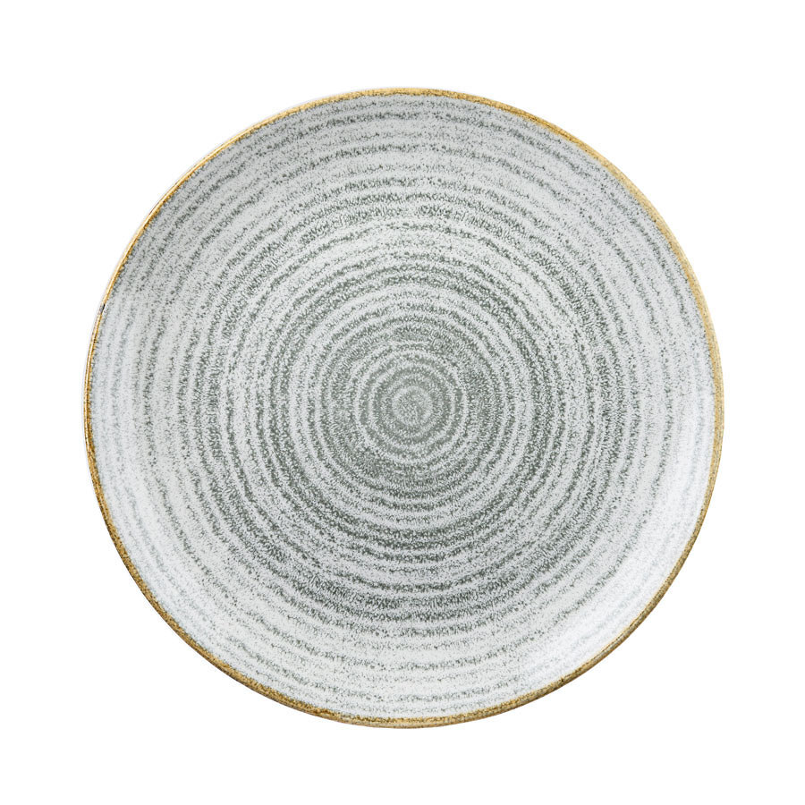 Churchill Studio Prints Homespun Vitrified Porcelain Stone Grey Round Coupe Plate 28.8cm