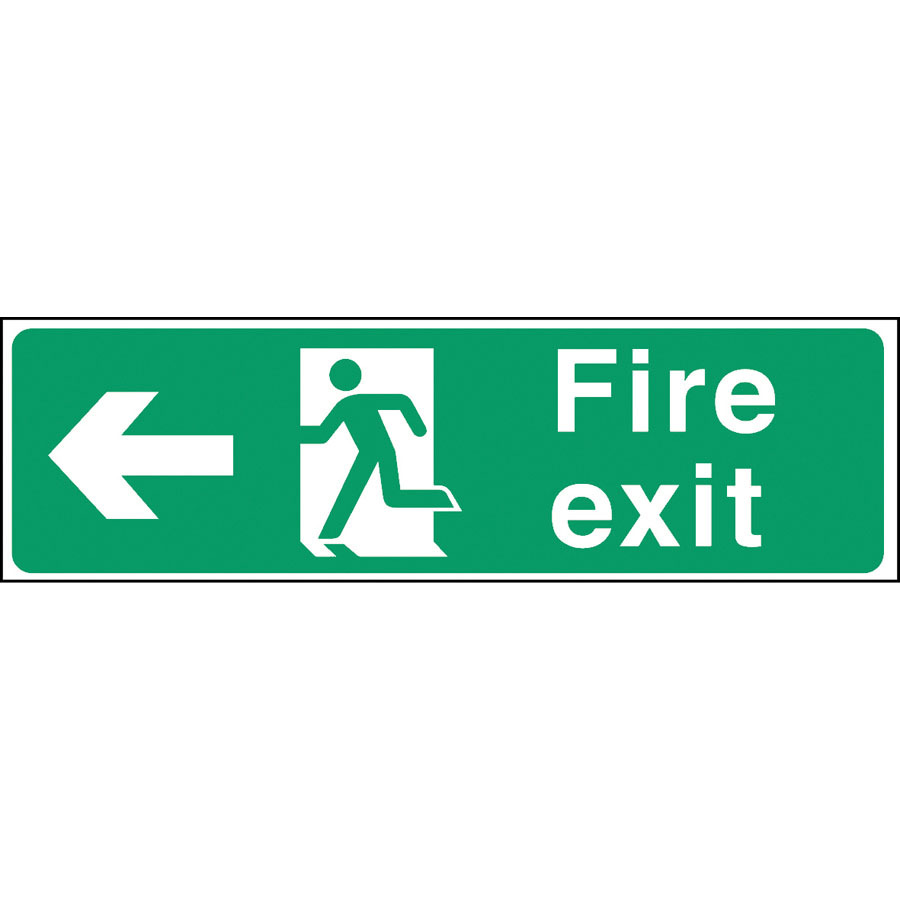 Mileta Safety Sign - Fire Exit Left Arrow 45x15cm