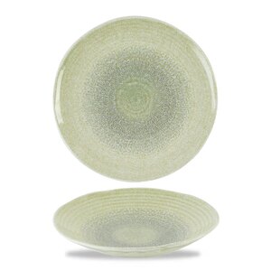 Dudson Harvest Grain Vitrified Porcelain Speckled Green Organic Round Coupe Bowl 27.9cm