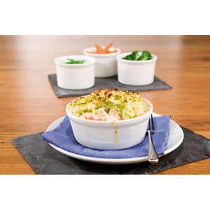 Churchill Cookware Vitrified Porcelain White Oval Stackable Pie Dish 15.2x11.3cm 45cl 15.8oz