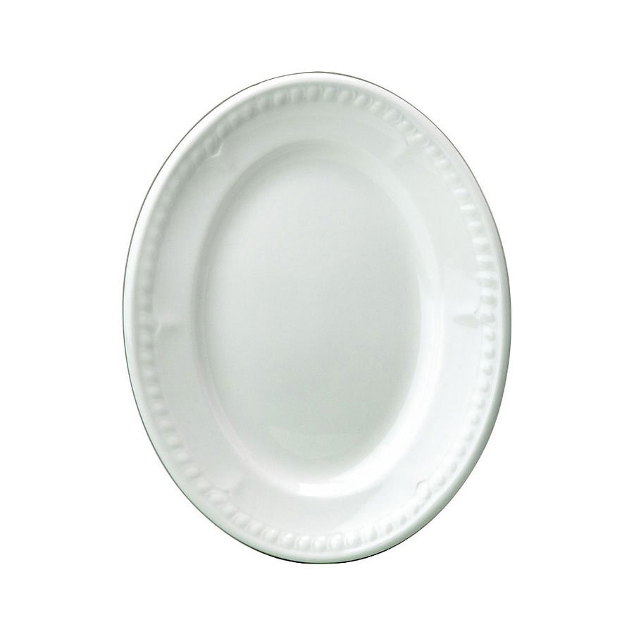Churchill Buckingham Vitrified Porcelain White Oval Plate 25.4cm 10 Inch