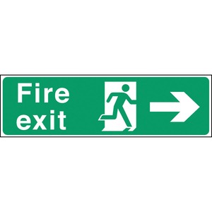 Mileta Safety Sign - Fire Exit Right Arrow 45x15cm