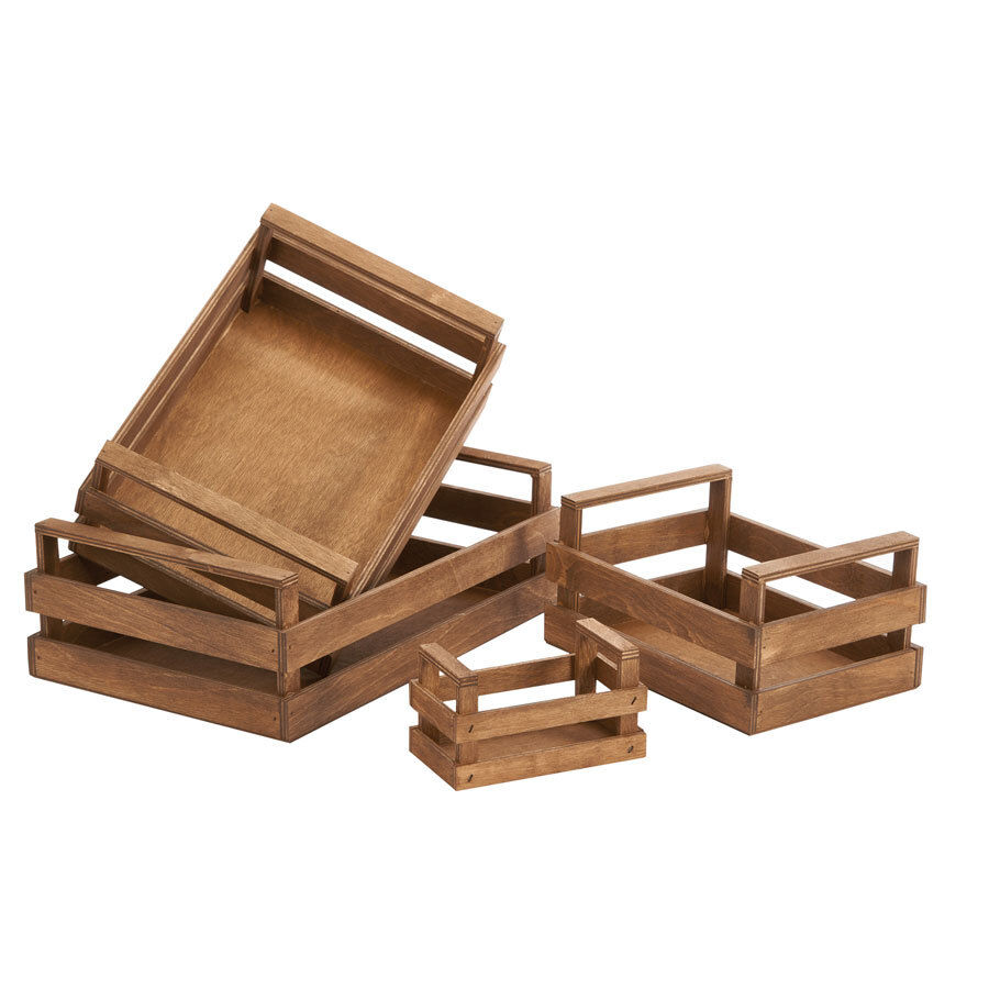 Bisetti Le Forme Del Legno Chocolate Brown Wood Pallet Box/Tray 20x14x10cm