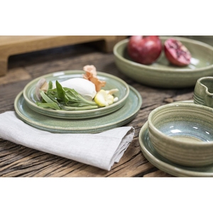 Artisan Heligan Vitrified Stoneware Green Round Dinner Plate 26cm