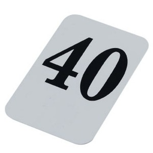 Mileta Banquet Plastic Flat Table Numbers With Black On White Text - 21 To 40