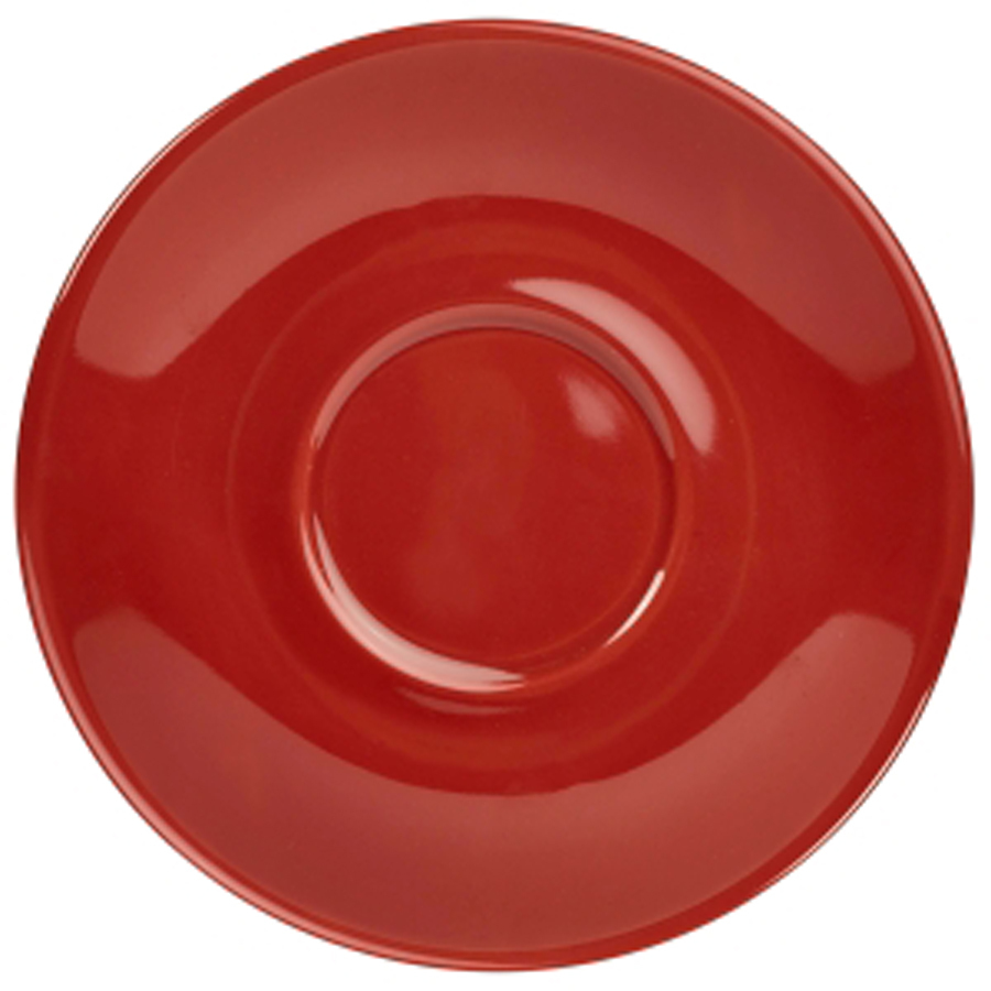 Genware Coloured Beverage Porcelain Red Round Saucer 12cm