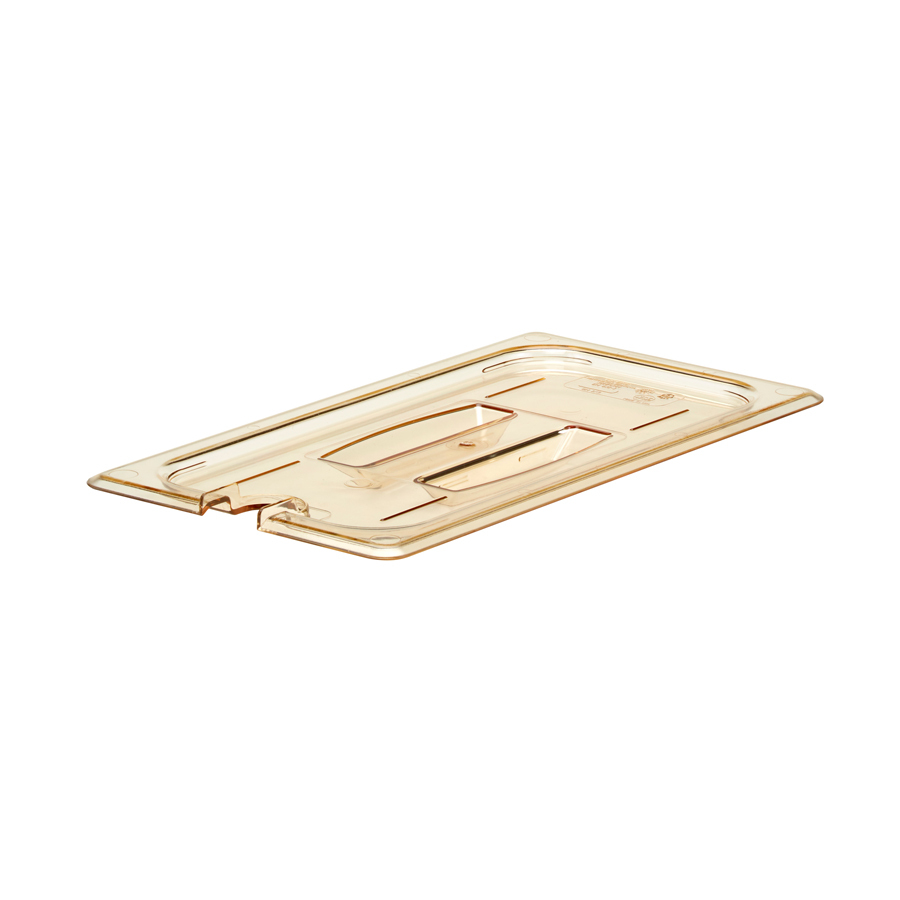 Cambro Gastronorm Notched Lid High Heat 1/3 Amber Polycarbonate