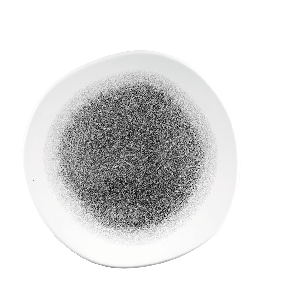 Churchill Studio Prints Raku Vitrified Porcelain Quartz Black Organic Round Plate 26.4cm