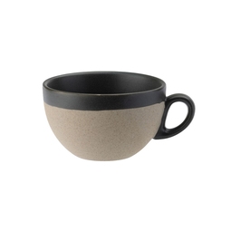Utopia Omega Vitrified Porcelain Black Round Latte Cup 30cl 10.5oz