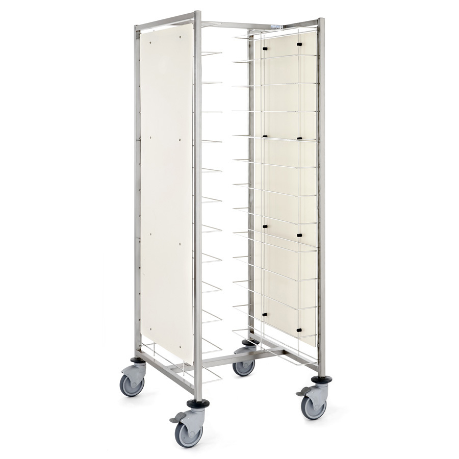 Self-Service Tray Trolley with Side Panels - 12 Tier - 700mm wide