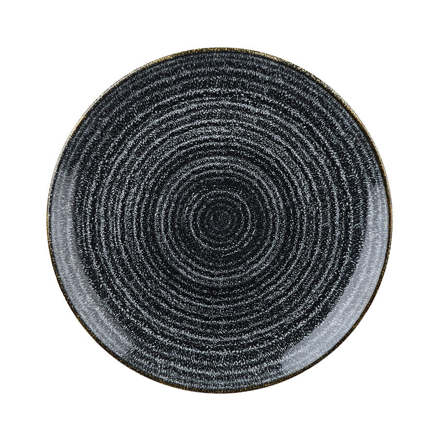 Churchill Studio Prints Homespun Vitrified Porcelain Black Round Coupe Plate 28.8cm