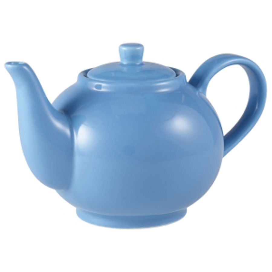 Genware Coloured Beverage Porcelain Blue Teapot 45cl 15.75oz