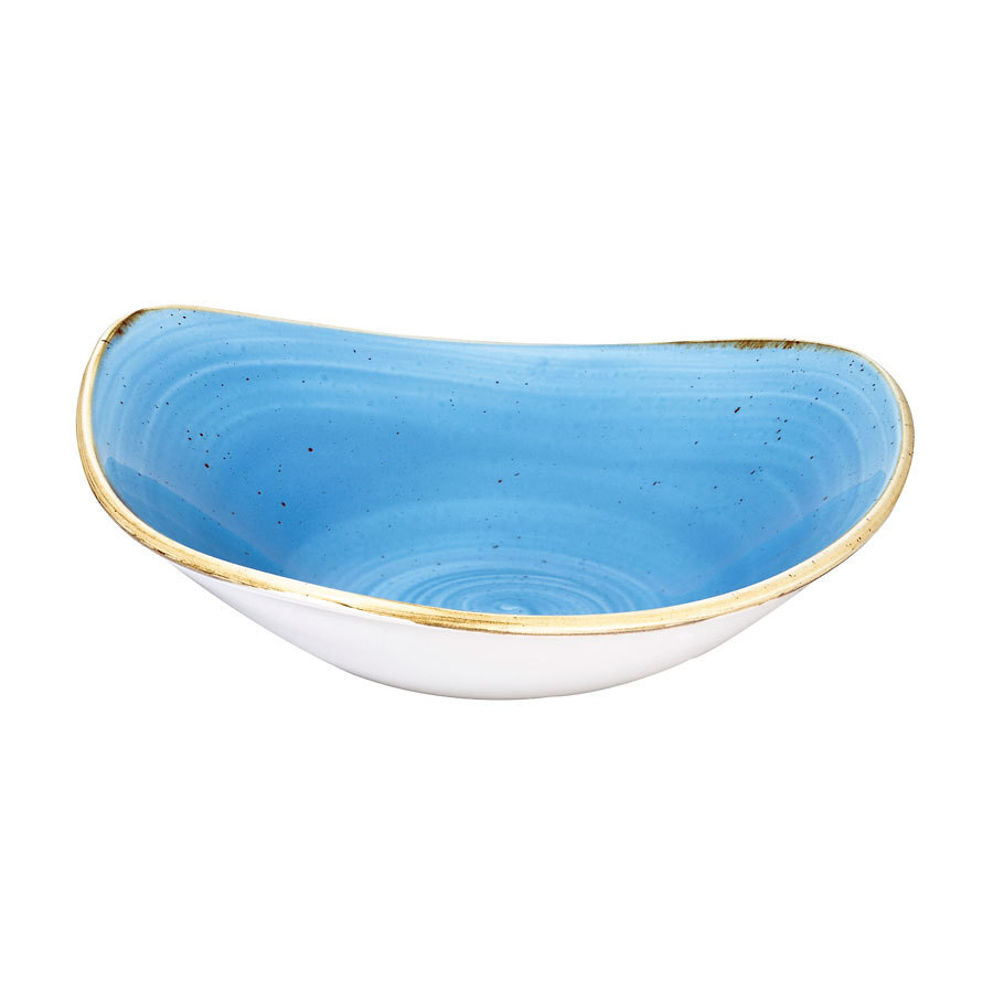 Churchill Stonecast Vitrified Porcelain Cornflower Blue Triangular Bowl 23.5cm 60cl 21.1oz