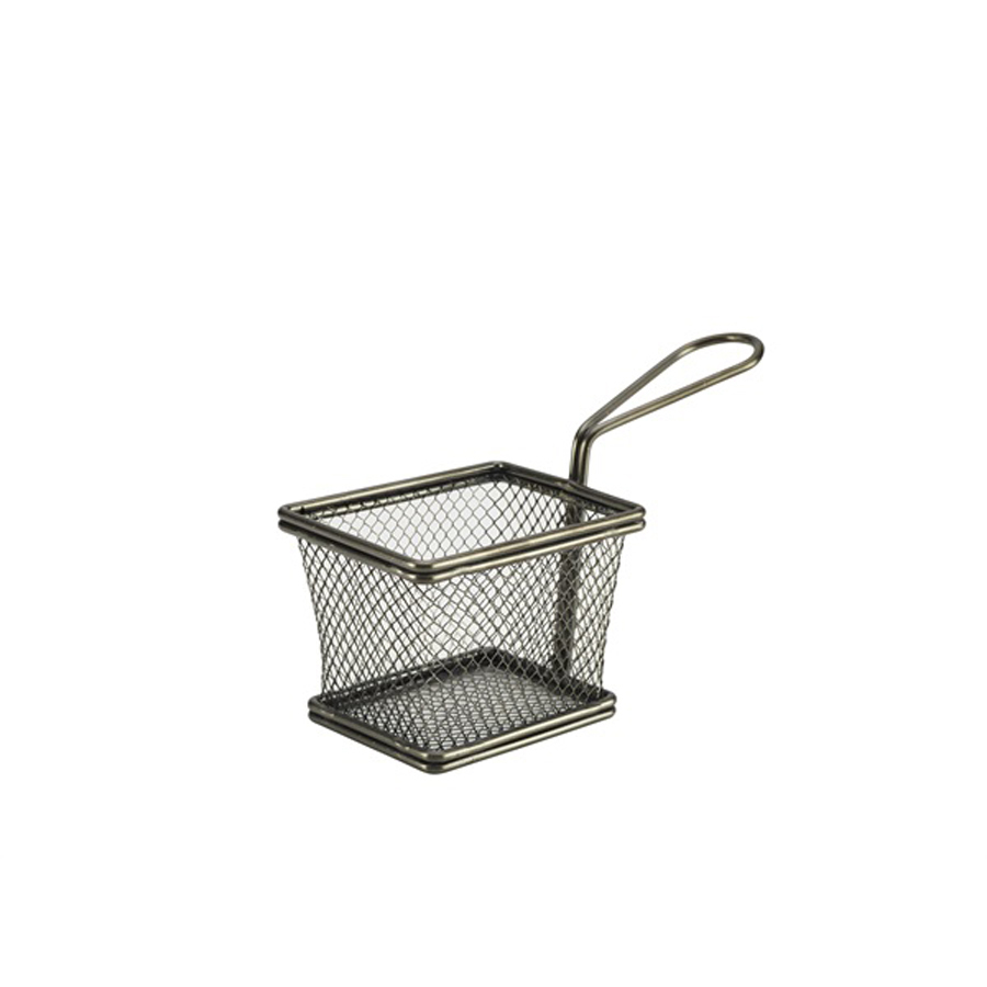 Black Serving Fry Basket 10x8x7.5cm