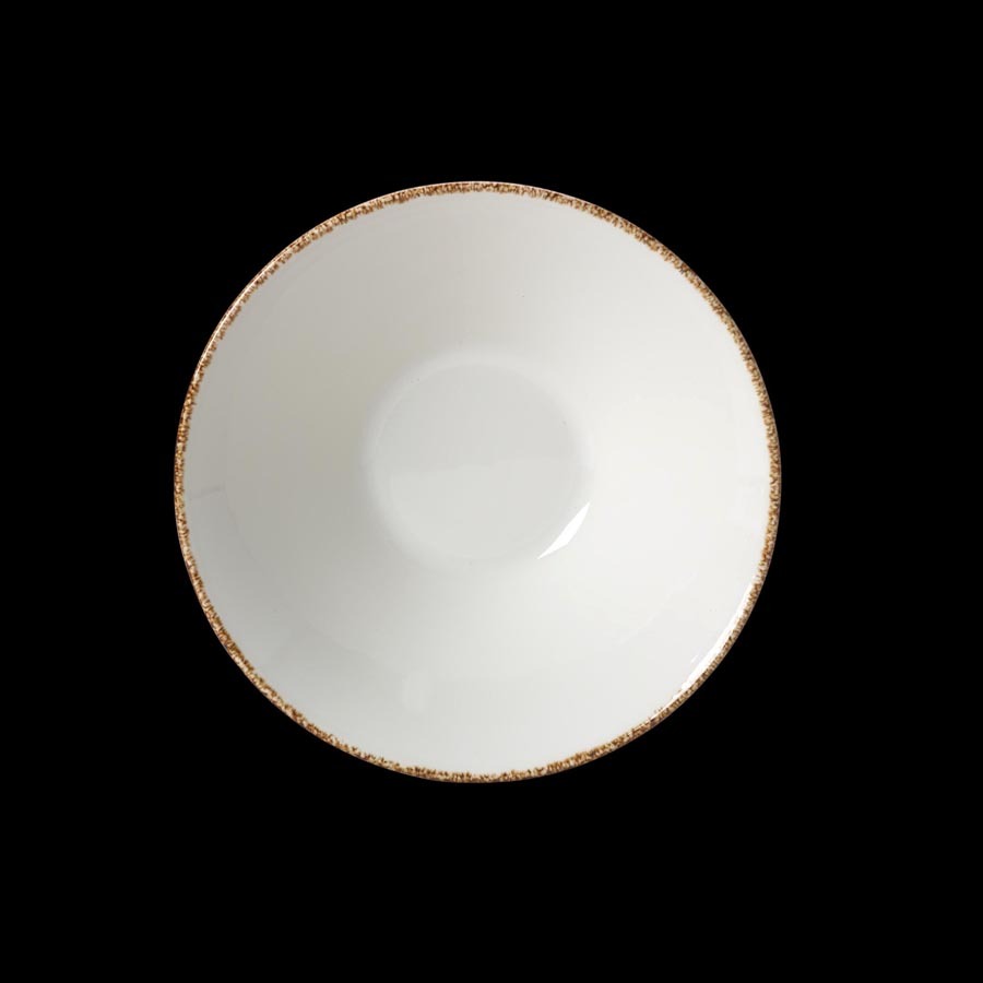 Steelite Brown Dapple Vitrified Porcelain Round Essence Bowl 20.25cm 8 Inch