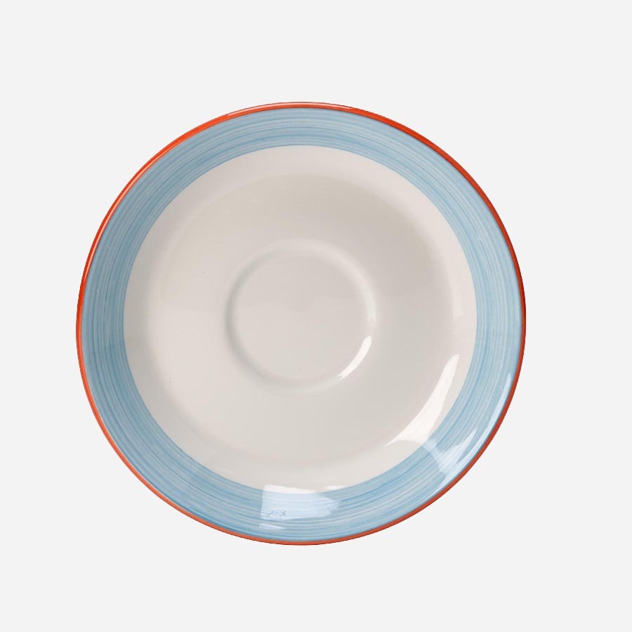 Steelite Rio Vitrified Porcelain Round Blue Slimline Saucer 15.25cm