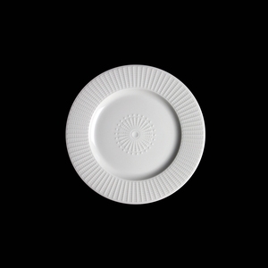 Steelite Willow Vitrified Porcelain White Round Gourmet Plate Accent - 18.5cm 7 1/4 Inch