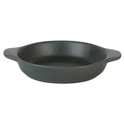 Rustico Carbon Stoneware Black Round Eared Dish 12cm