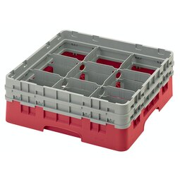 Cambro 9 Compartment Camrack Glass Rack Red