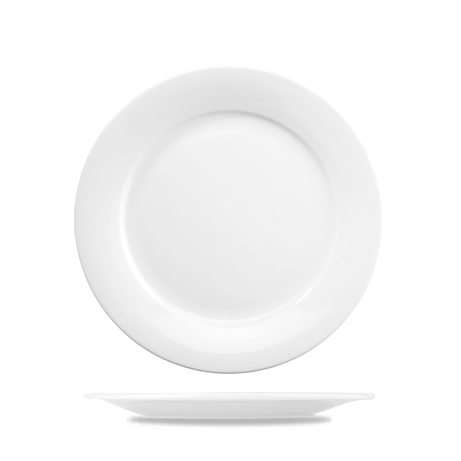 Churchill Art De Cuisine Porcelain White Round Menu Mid Rim Plate 22.8cm