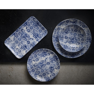 Dudson The Maker's Collection Porto Vitrified Porcelain Blue Rectangular Platter 27x16cm