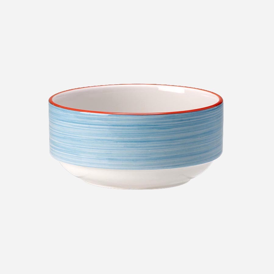 Steelite Rio Vitrified Porcelain Round Blue Unhandled Soup Cup 28.5cl