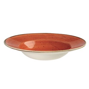 Churchill Stonecast Vitrified Porcelain Spiced Orange Round Wide Rim Bowl 28cm 46.8cl 16.5oz