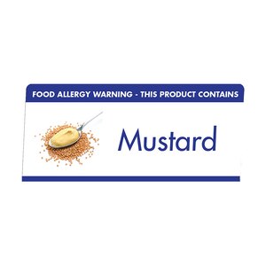 Mileta Buffet White Aluminimum Wipe Clean 10 x 4.5cm Allergen Tent Notice -  Mustard