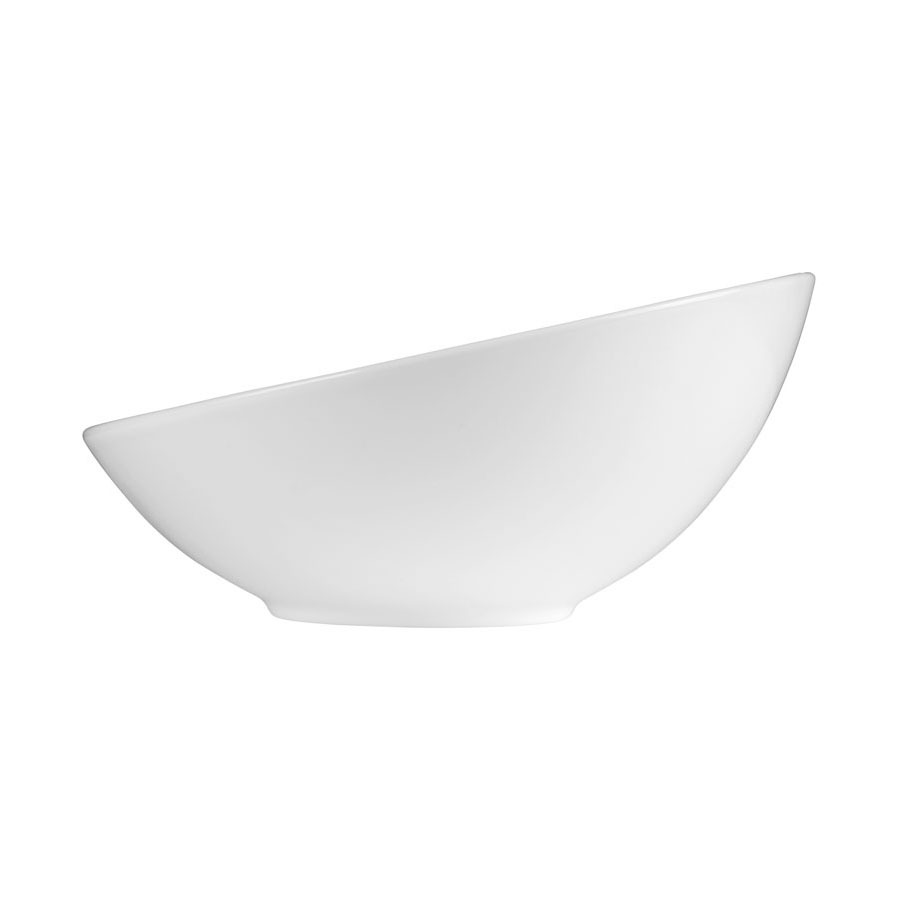 Churchill Art De Cuisine Porcelain White Round Menu Medium Slanted Bowl 17.5x6.3cm 40cl