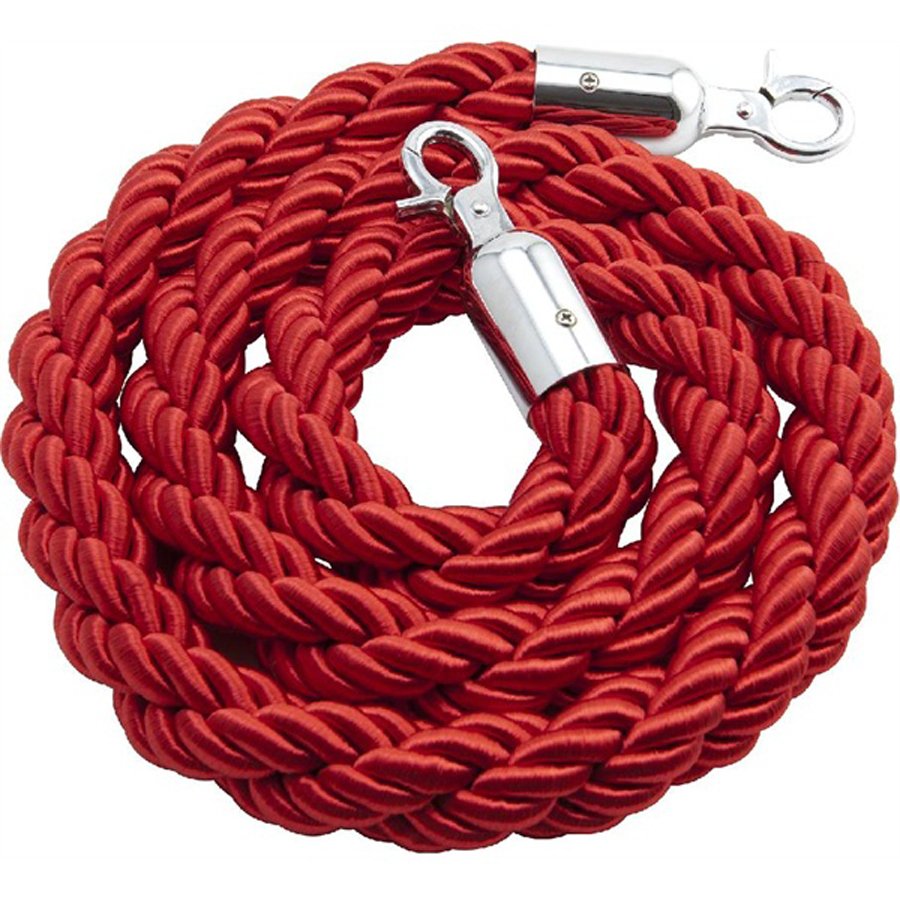 GenWare Barrier Rope Red with Chrome Fittings 1.5m