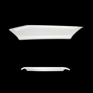 Crème Impressions Vitrified Porcelain White Écharde Plate 30x18cm