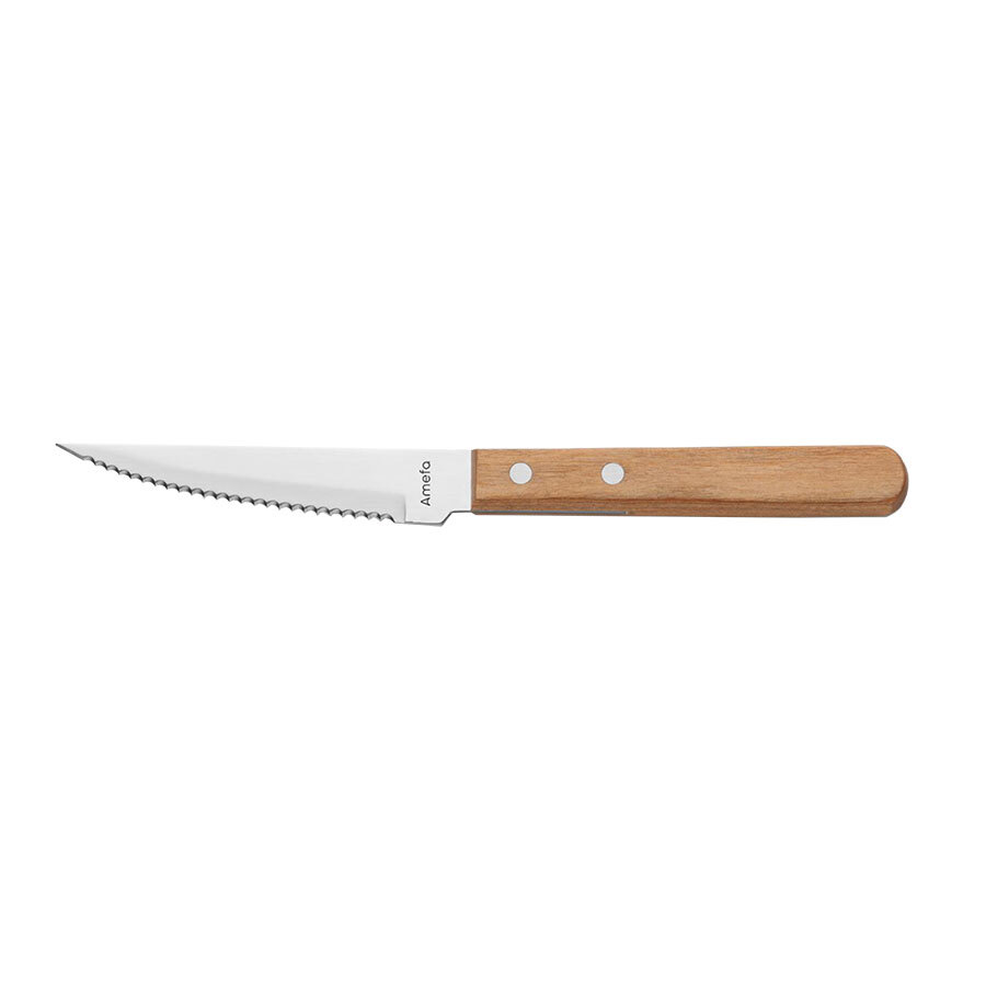 Amefa 7000 18/0 Stainless Steel Riveted Wood Handled Steak Knife