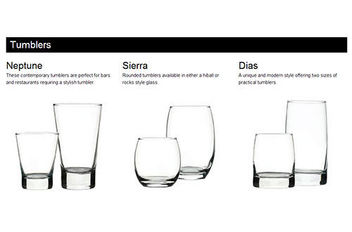 Picture of the Glacial Tumblers collection