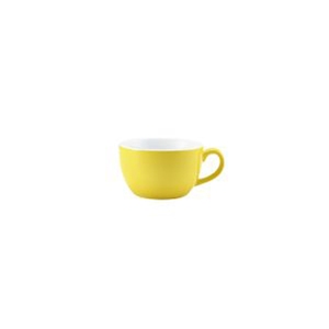Genware Porcelain Yellow Bowl Shaped Cup 25cl 8.75oz