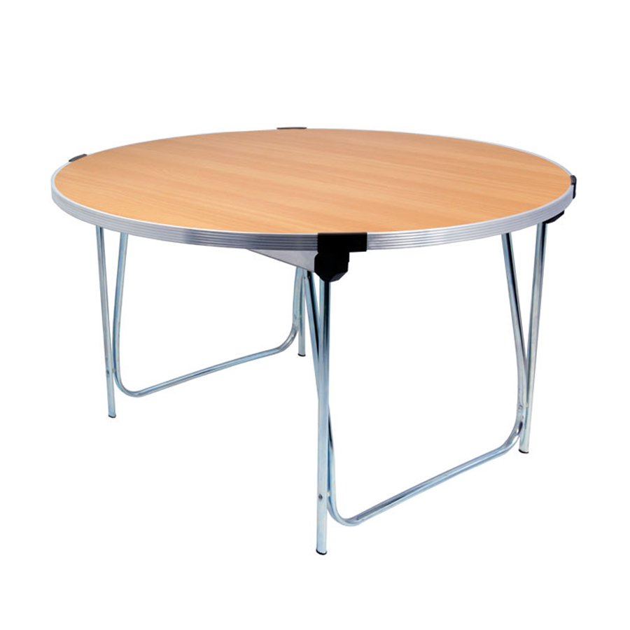 Folding Table 1220dia. x 635H - Beech laminated top