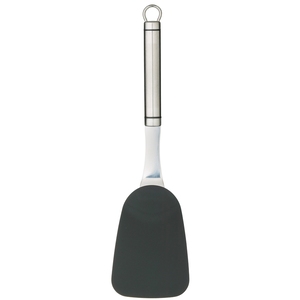 KitchenCraft Stainless Steel Handled Non-Stick Nylon Oval Flexible Turner 32x8cm