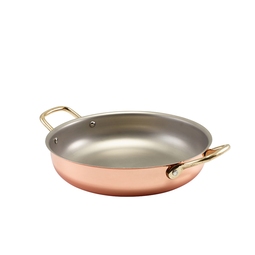 Genware Copper Stainless Steel Round Dish 22x5cm