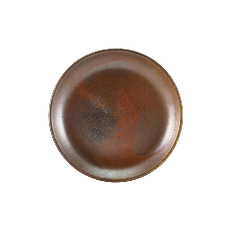 Genware Terra Porcelain Copper Round Coupe Plate 19cm
