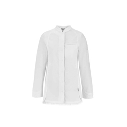 Pepper Women's Lightweight Chef Jacket Mesh Panels Long Sleeved White